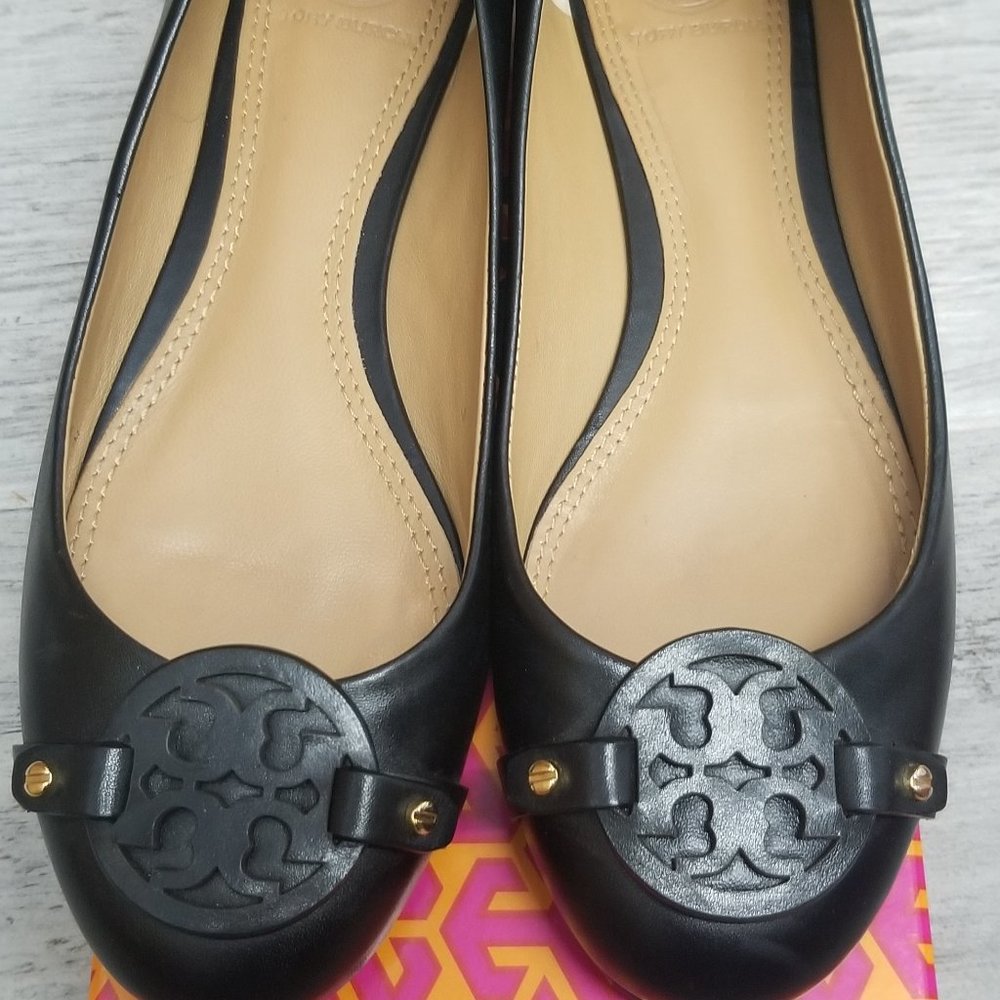 Tory Burch Black Mini Miller Ballet Flats, Size 6.5 - Picture 7 of 8